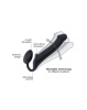 Безремінний страпон Strap-On-Me Black L, повністю регульований, діаметр 3,7 см