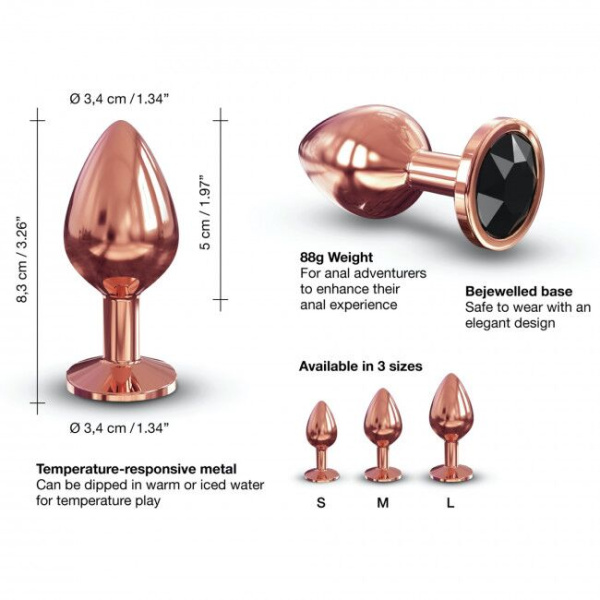 Металева анальна пробка із прикрасою у вигляді кристалу Dorcel - Diamond Plug M