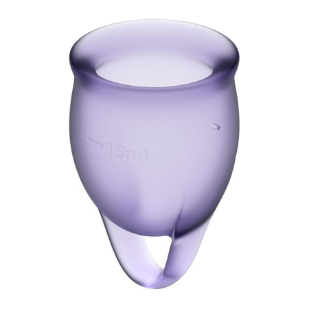 Набір менструальних чаш Satisfyer Feel Confident (lila), 15мл та 20мл, мішечок для зберігання