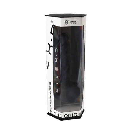 Фалоімітатор SilexD Vetus Black (MODEL 1 size 8in), двошаровий, силікон + Silexpan, діаметр 4,2см