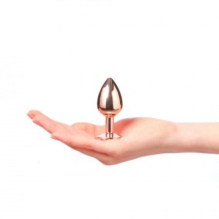 Металева анальна пробка із прикрасою у вигляді кристалу Dorcel - Diamond Plug Rose Gold S